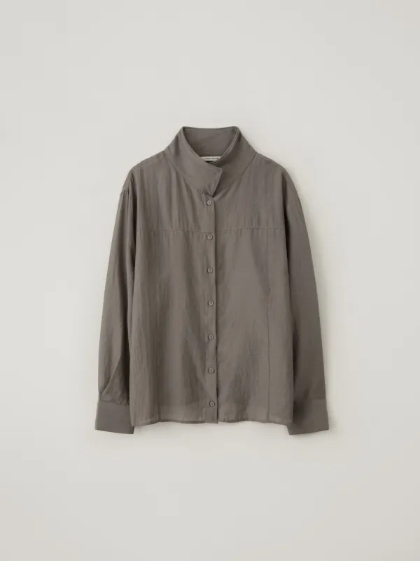 Contour wire collar shirt (smoked khaki)