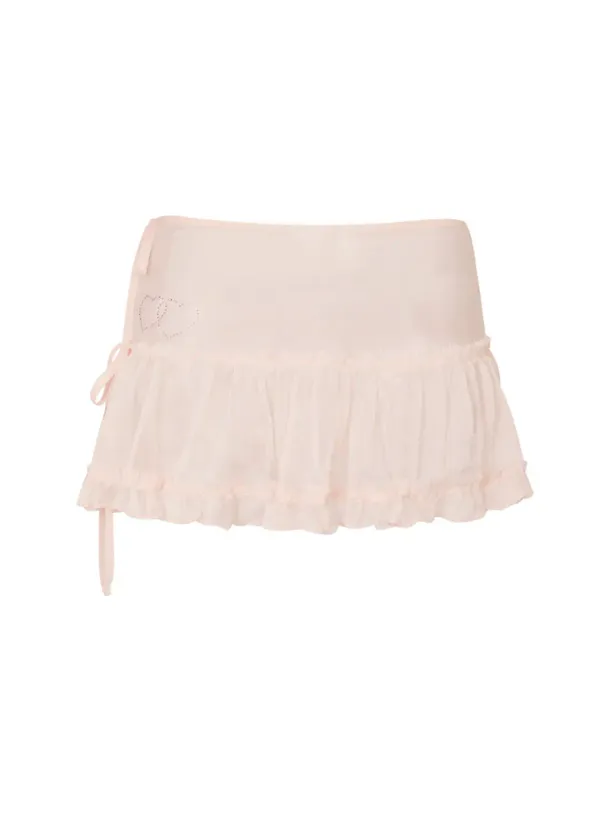 Glow Sheer Layering Skirt (Peach)