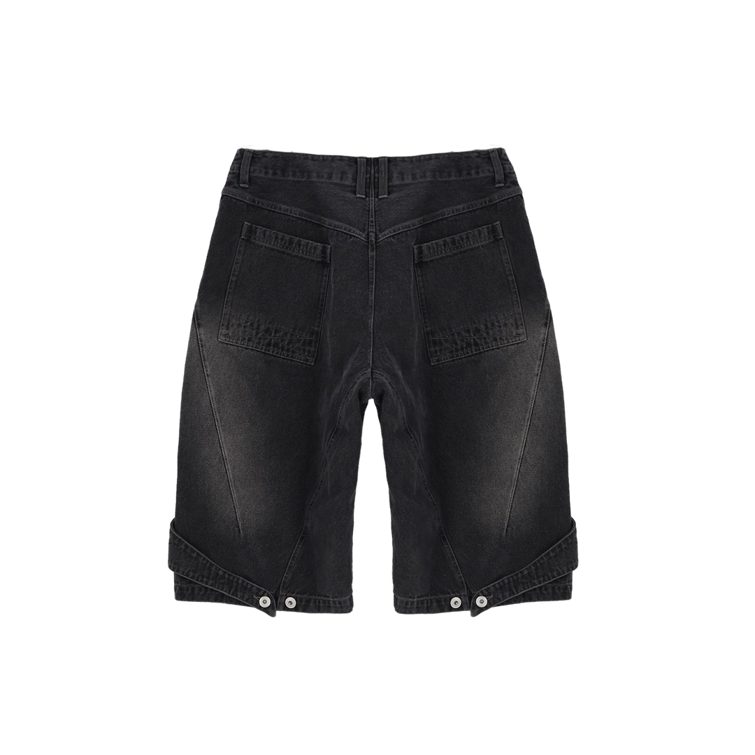코스트퍼킬로 ADJUSTABLE DENIM SHORTS BLACK 상품 이미지 3