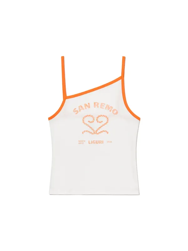 Sanremo Tank Top Off-White Orange