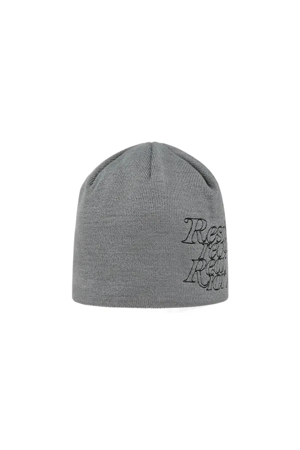 STITCH LOGO BEANIE - CHARCOAL