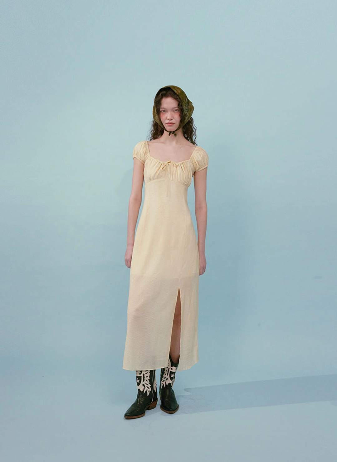 루루서울 Cottage Stripe Puff Dress (Yellow) 상품 이미지 2