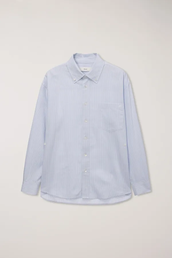 UNISEX OVERSIZED BD STRIPED SHIRT BLUE GREY STRIPE_UDSH6A115G1