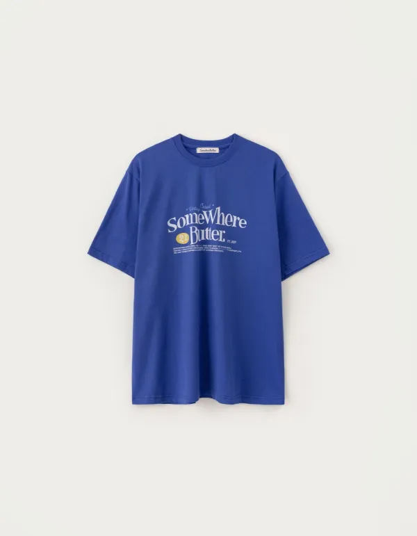 21 Wave Logo Over-Fit Top - Cobalt Blue