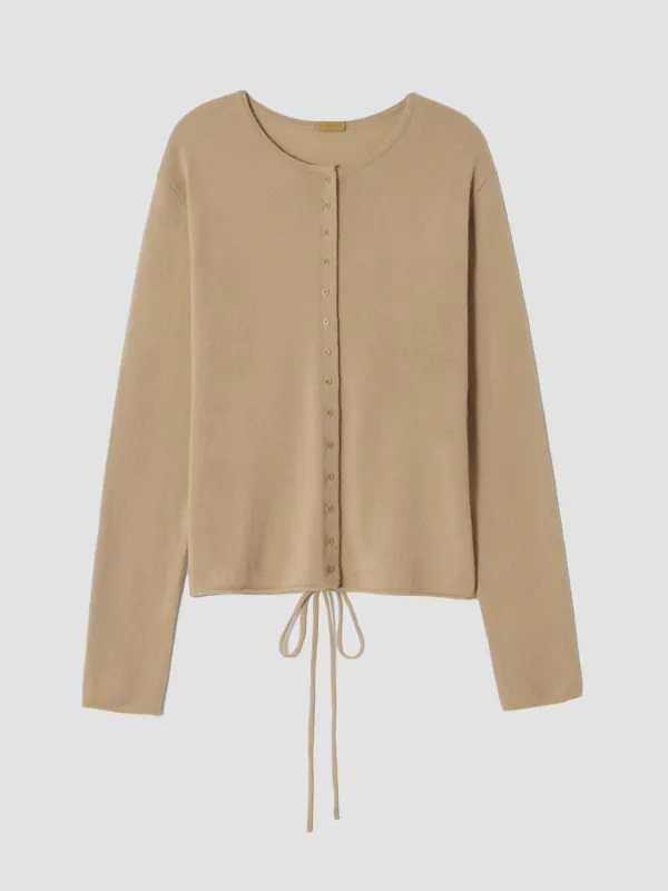 SEREN CASHMERE BLEND CARDIGAN [CAMEL, NAVY]