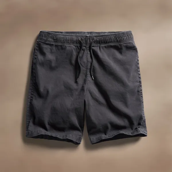 Linen Blend Jogger Short - Magma Pigment
