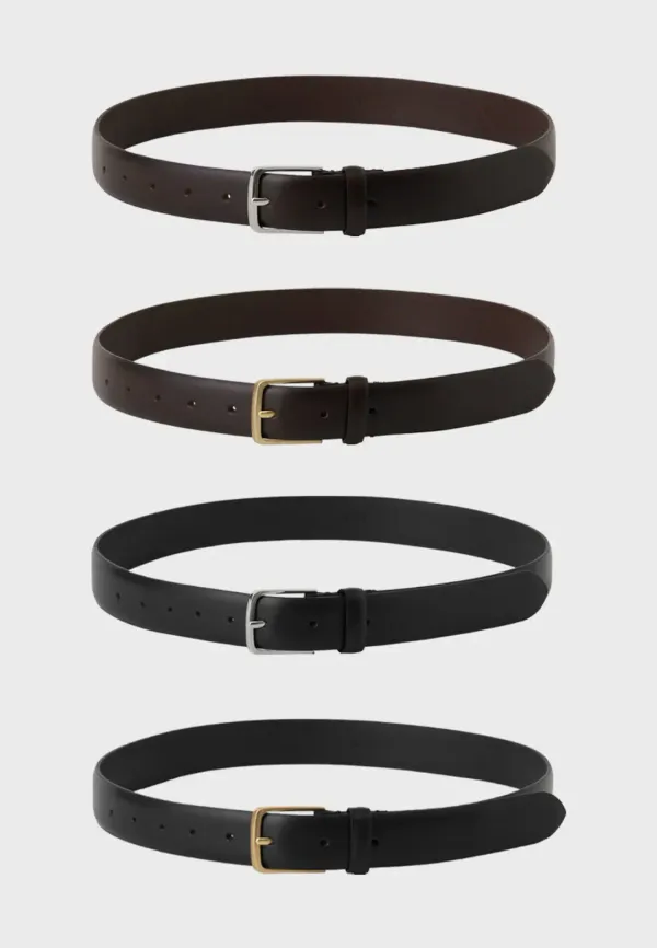 30MM CLASSIC ITALIAN LEATHER BELT - 4COLORS