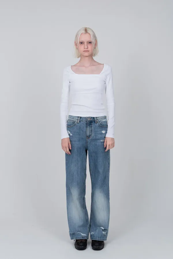 (JENNIE Wears) [14th Order] TOP LAYERED T-SHIRTS (WHITE)