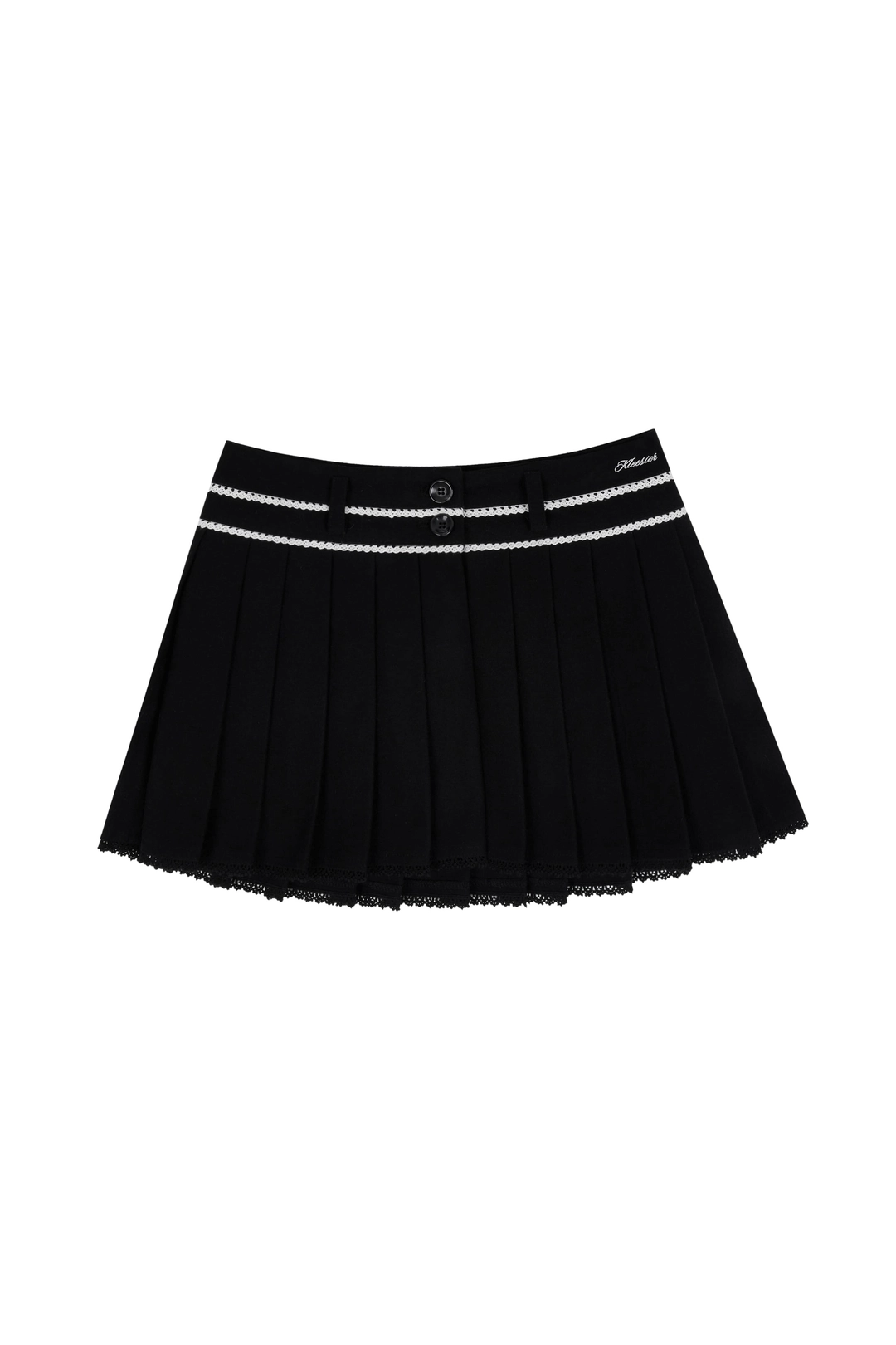 클리시어 Moonlit lace pleats skirt, Black 상품 이미지 1