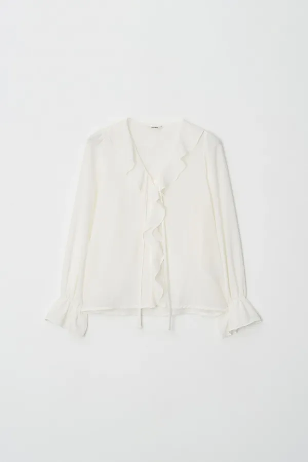 [2nd reorder] romantico ruffle blouse (lemon)