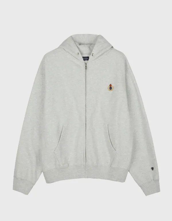 CREST WASHED 221 ZIP-UP HOODIE / M.Grey(3%)
