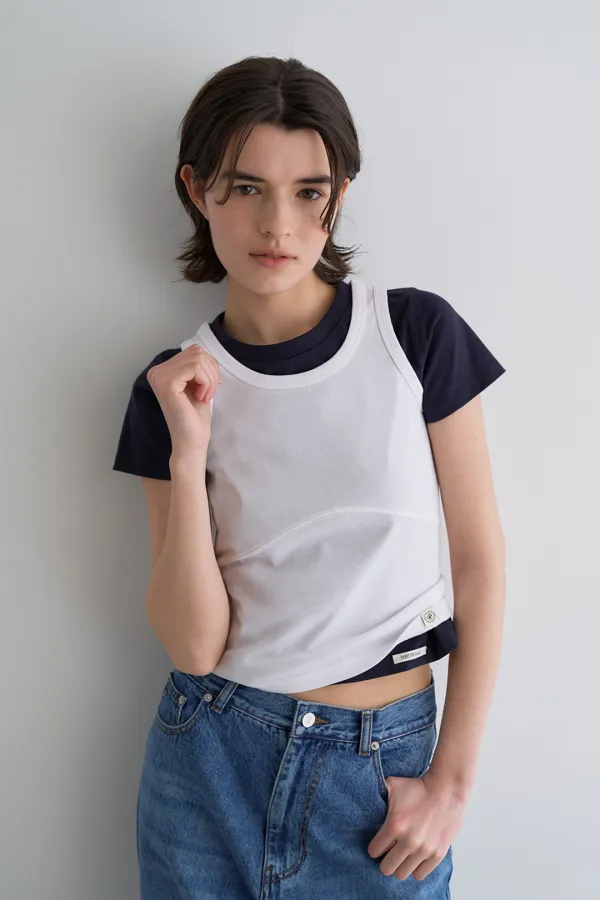 milly color sleeveless top_white