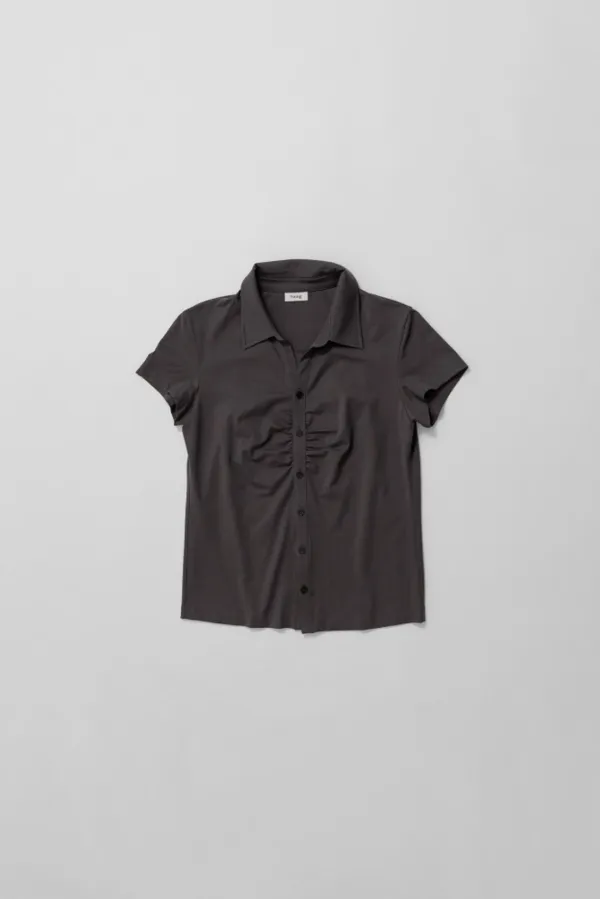 2nd) a jersey blouse (charcoal)