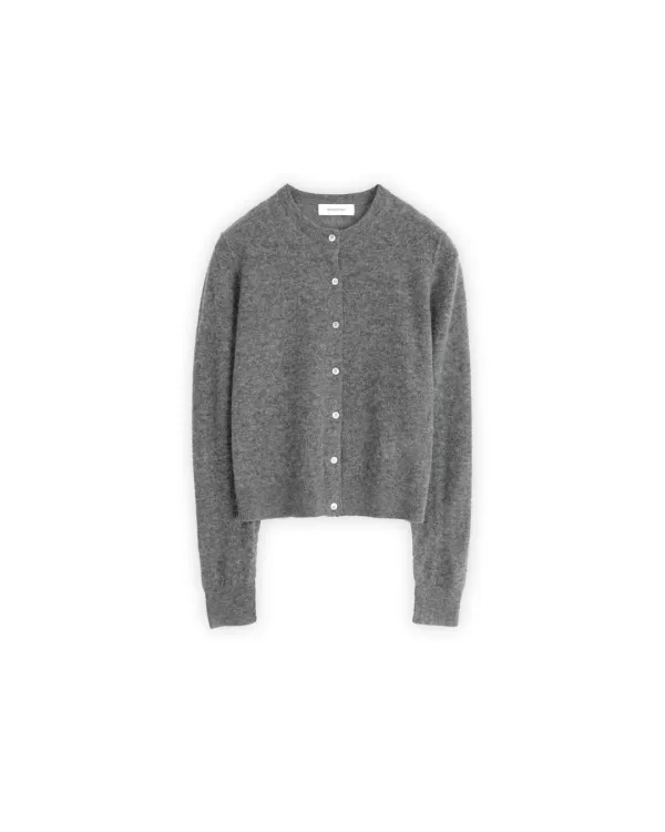 W Soft Round Cardigan, Grey