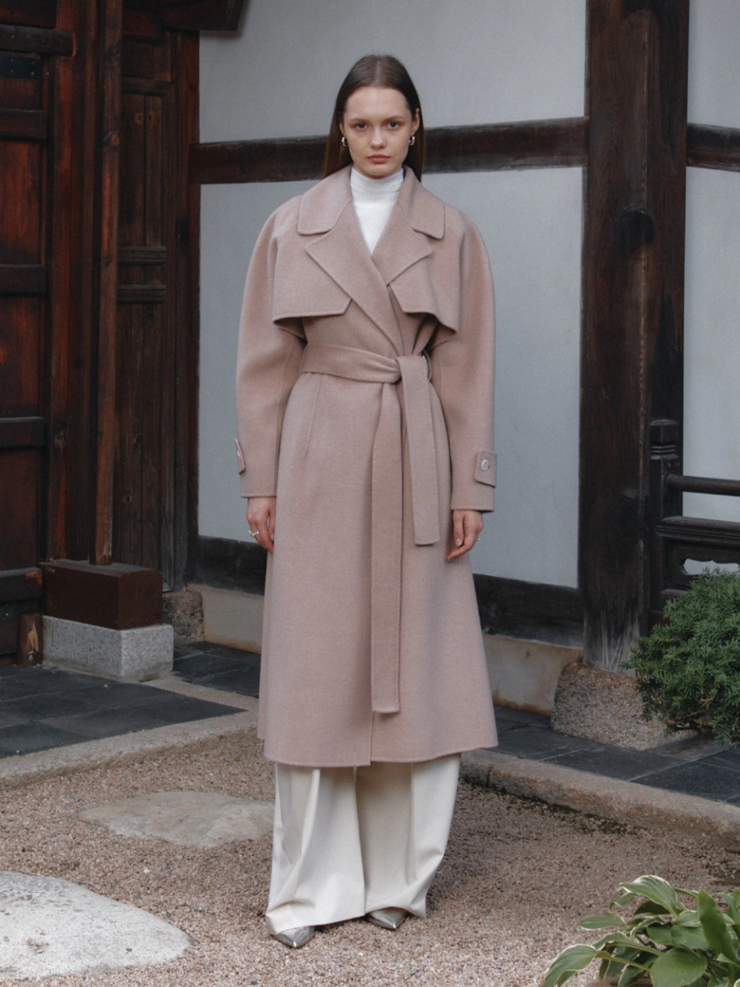 뮤제 [REFURB] DIANA Merino Wool Handmade Trench Coat_Pink Beige 상품 이미지 1