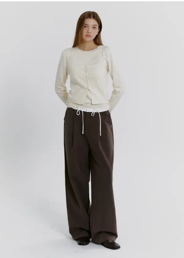 [44-120]  [ EXCLUSIVE ] Theadi Knit-Bustier Setup  테아디 니트-뷔스티에 셋업  (가을-봄-데일리룩-데이트룩-출근룩-격식룩-하객룩-니트셋업-뷔스티에-긴팔니트-베이직-기본니트-심플-니트티-자체제작)