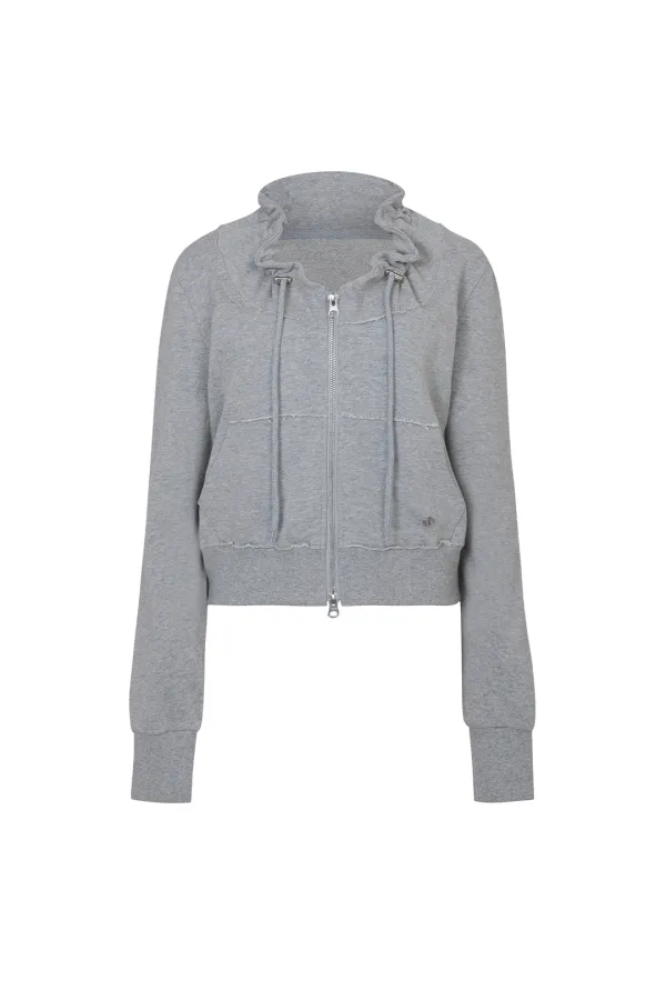 BLOOM ZIP-UP JACKET melange grey