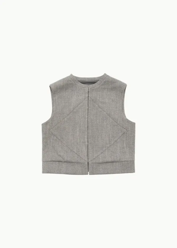 WOOL TWEED MOTIVE VEST (2COLORS)