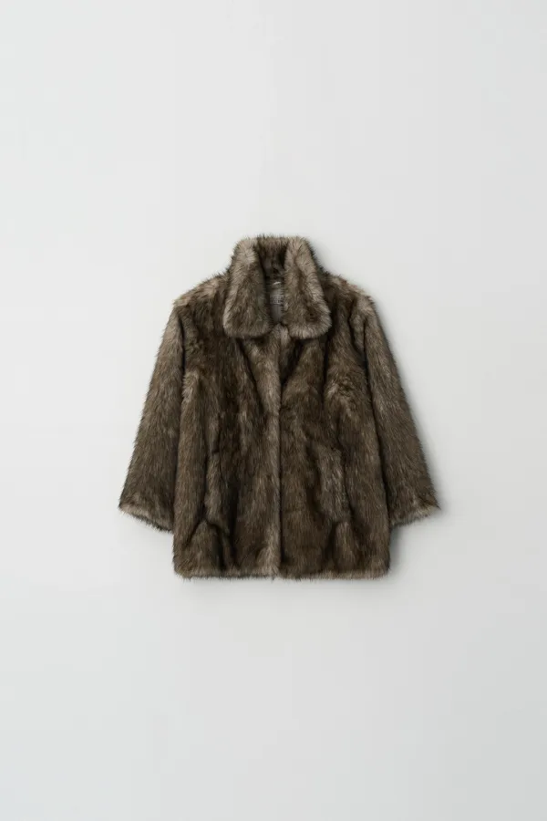 Faux Fur Jacket (brown)