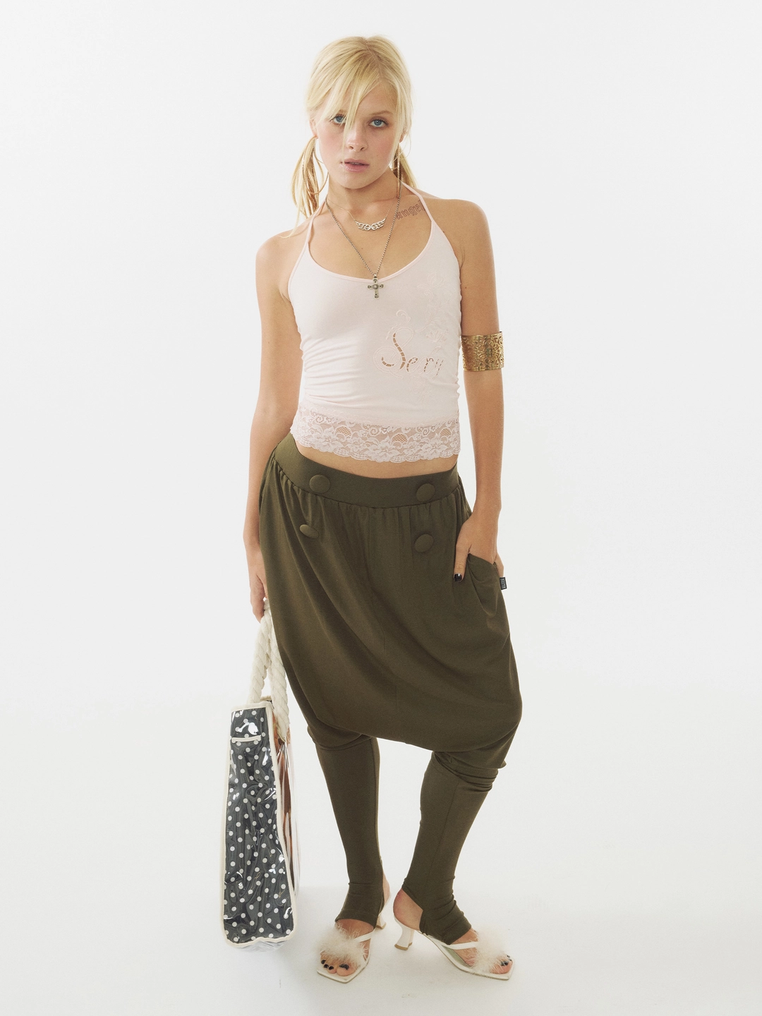 스컬프터 Baggy Leggings Pants Khaki 상품 이미지 2