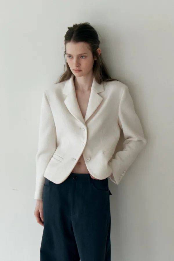 [2nd] Jay Tweed Short Jacket_Ivory