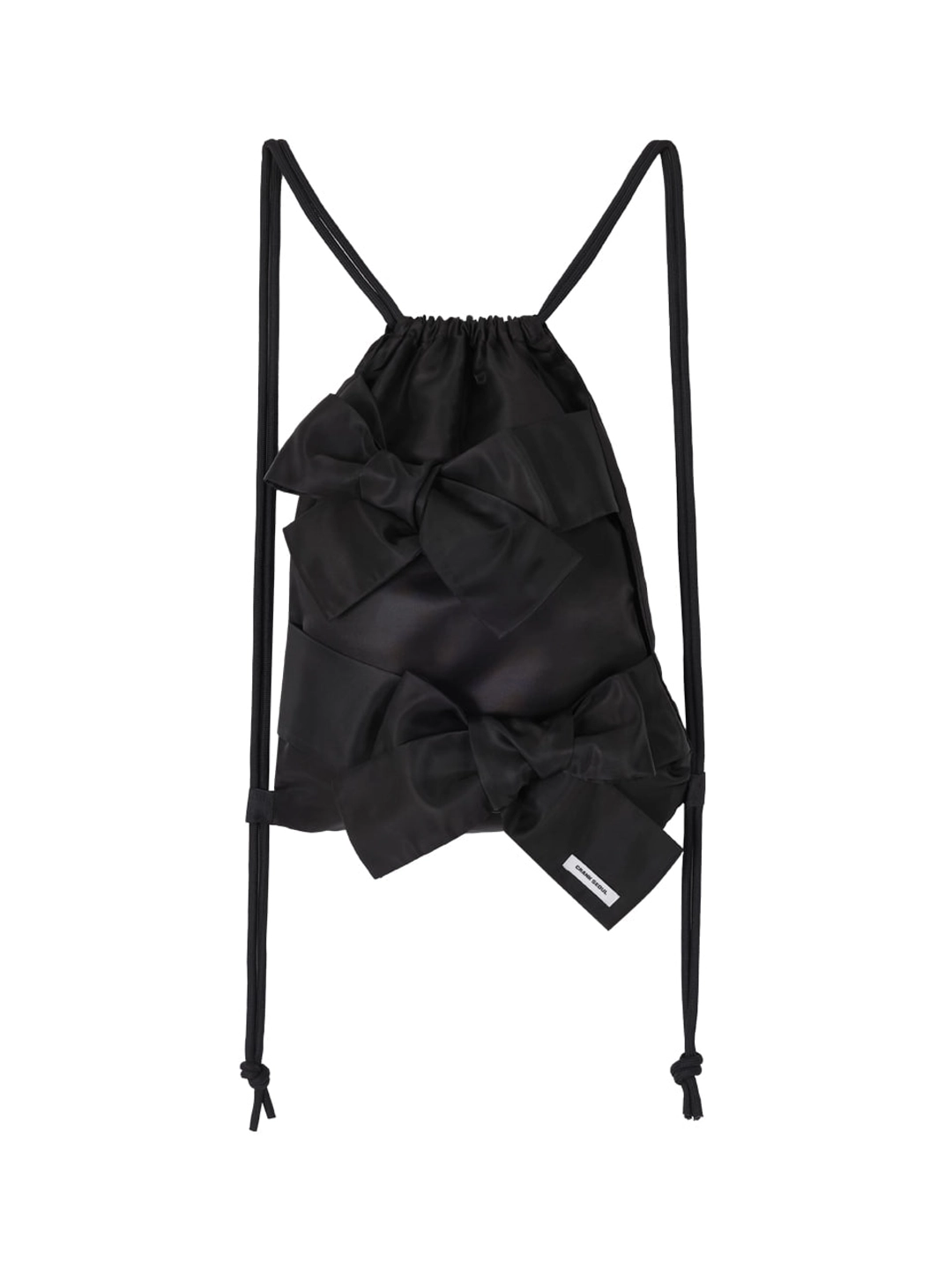 크랭크 DOUBLE RIBBON-TIED STRING BAG_BLACK 상품 이미지 1