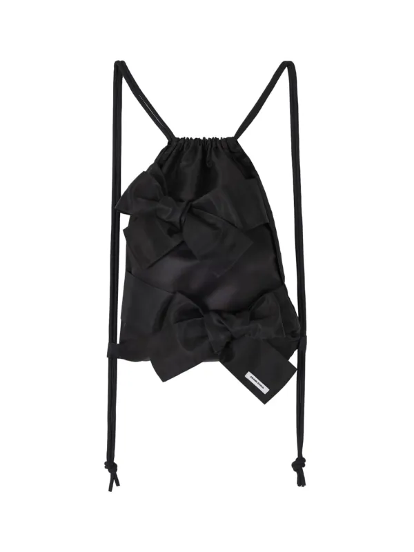 DOUBLE RIBBON-TIED STRING BAG_BLACK