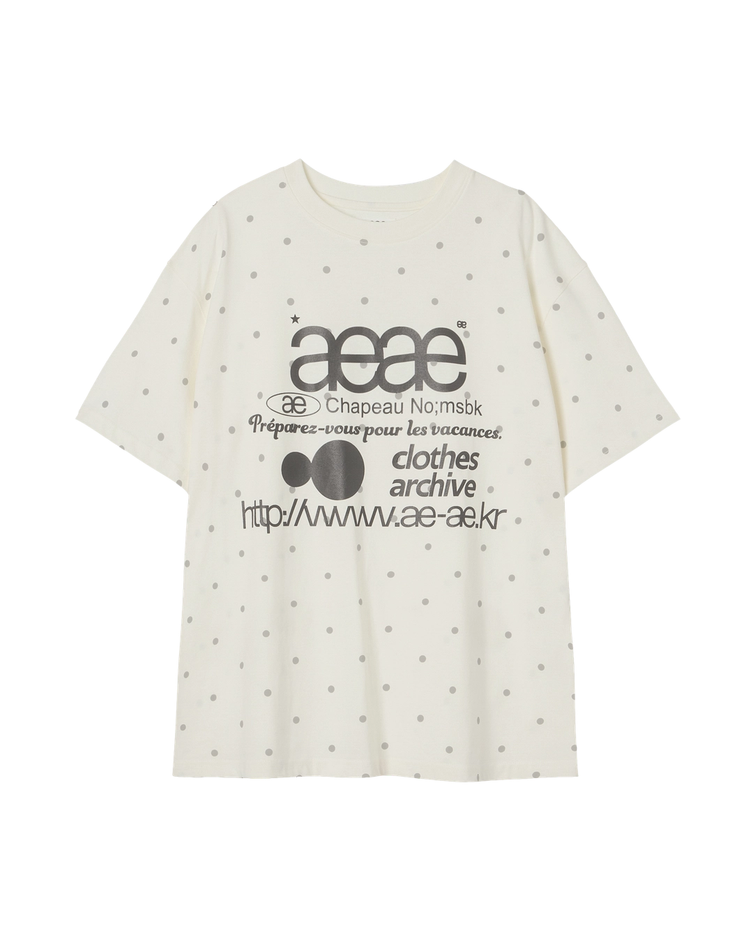 에이이에이이 [6/4 예약발송] WEB LOGO DOT T-SHIRTS [CREAM] 상품 이미지 2