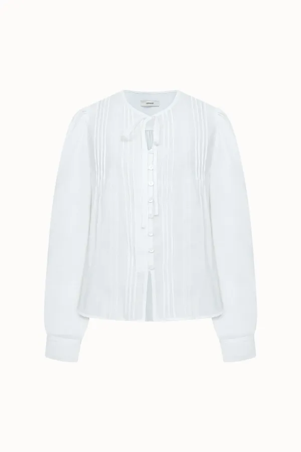 [3차 리오더]Pintuck Tie Blouse[LMBFSP25SH5304]-Off-White