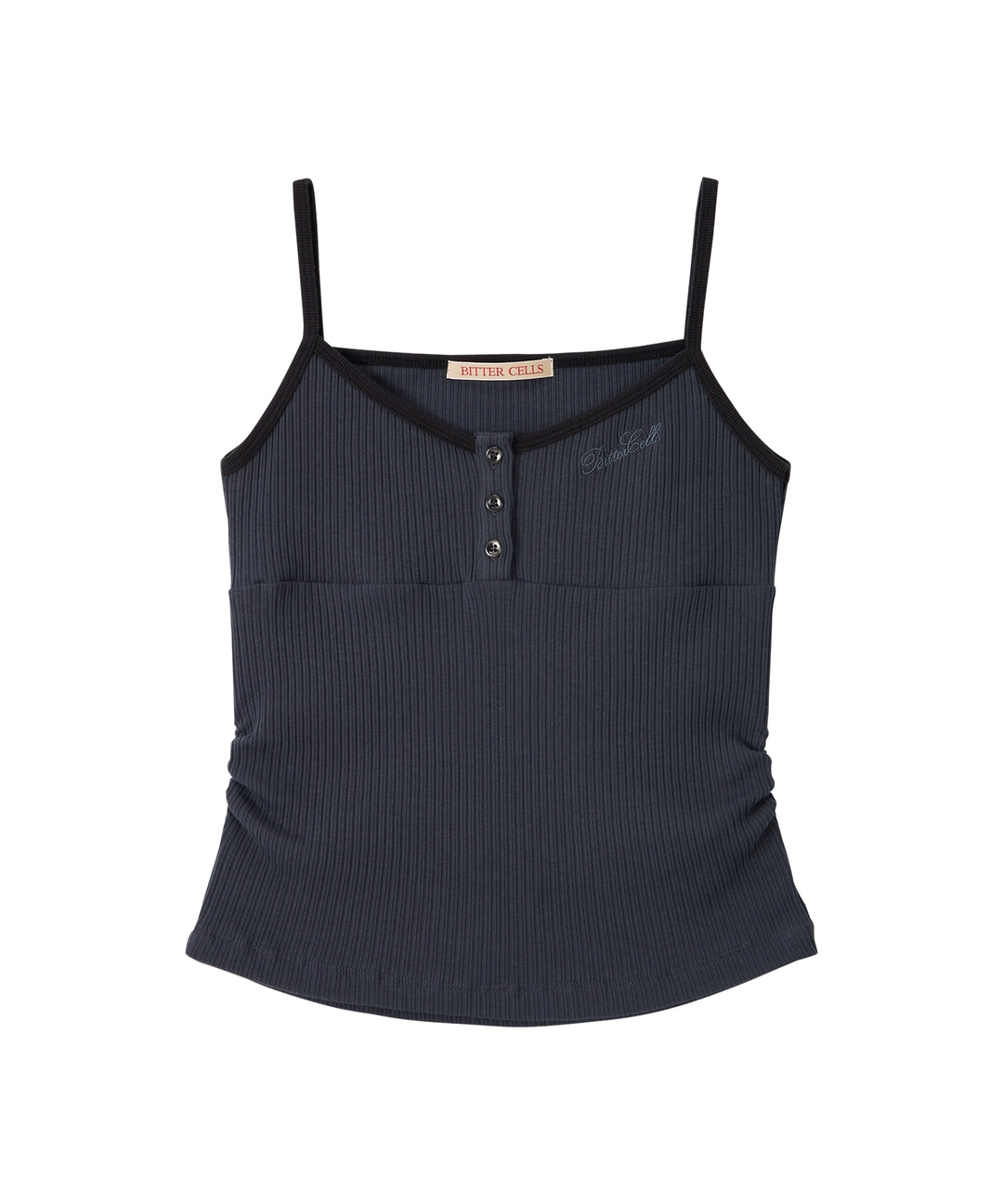 비터셀즈 V Neck Shirring Sleeveless-Charcoal 상품 이미지 1