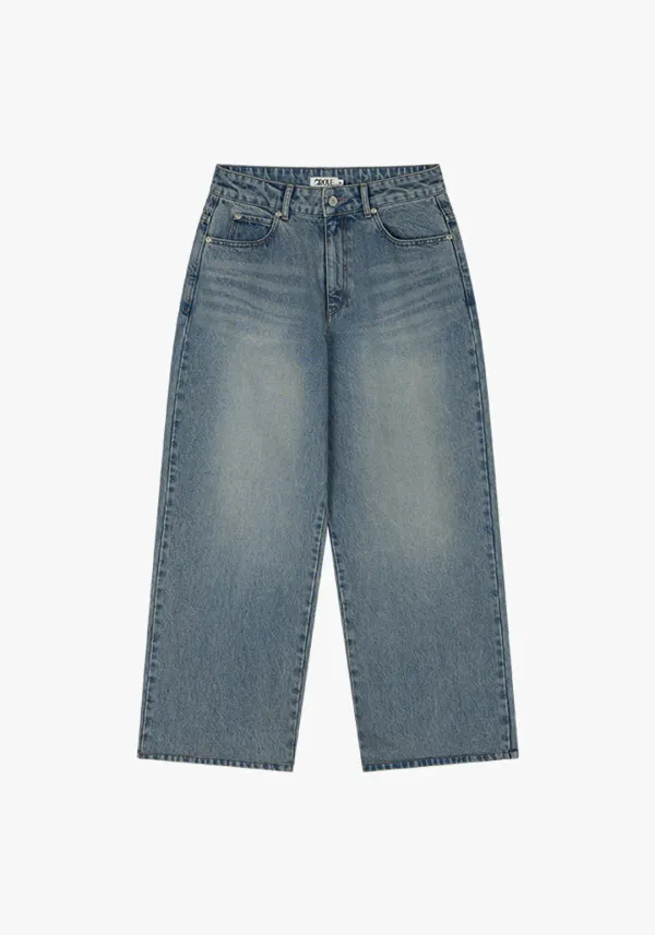 LID HIGH WAIST DENIM PANTS [2COLORS]