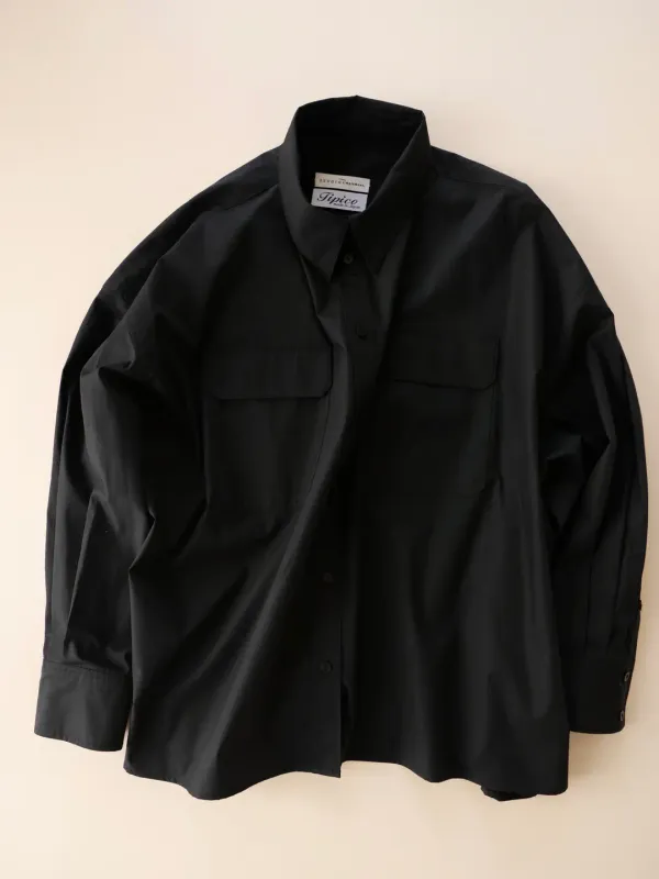 Rina Over Shirt (black)(fabric by TIPICO)