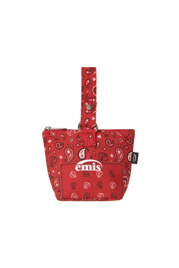 PAISLEY MINI POUCH-RED