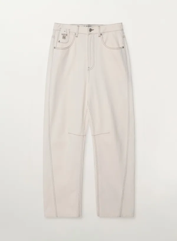 [RIIZE\'s Pick] Round Color Denim Pants - Ecru