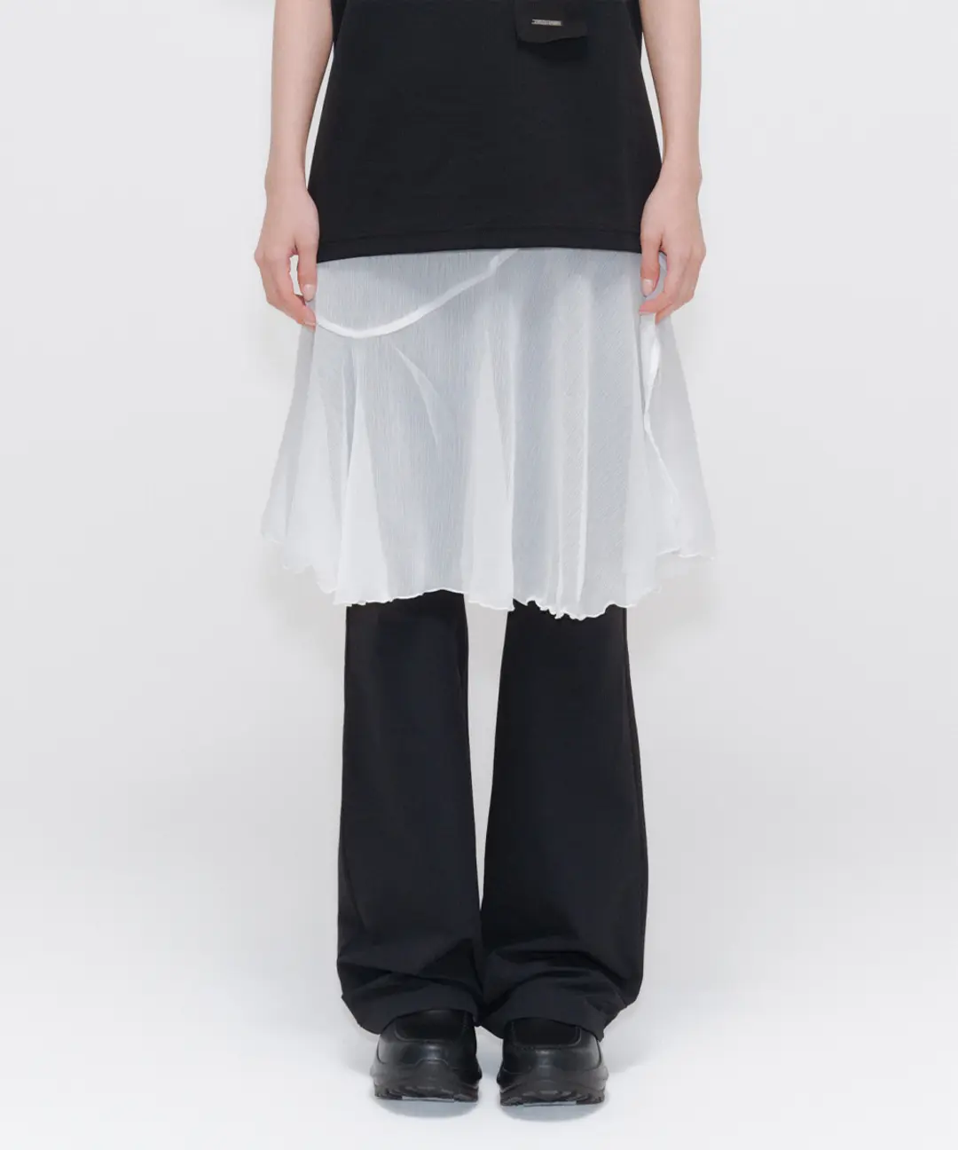 미세키서울 Sheer layered wrap skirt WHITE 상품 이미지 2
