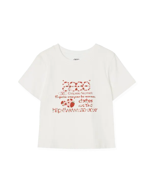 [6/4 예약발송] WEB LOGO CROP T-SHIRTS [STRAWBERRY]