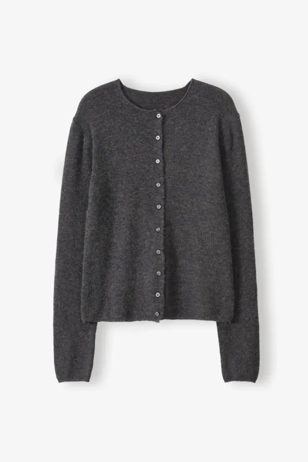 Soft Alpaca Cardigan (Charcoal)