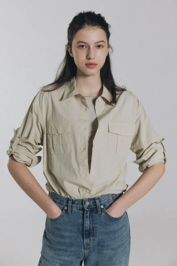 Foin pocket shirt (beige)