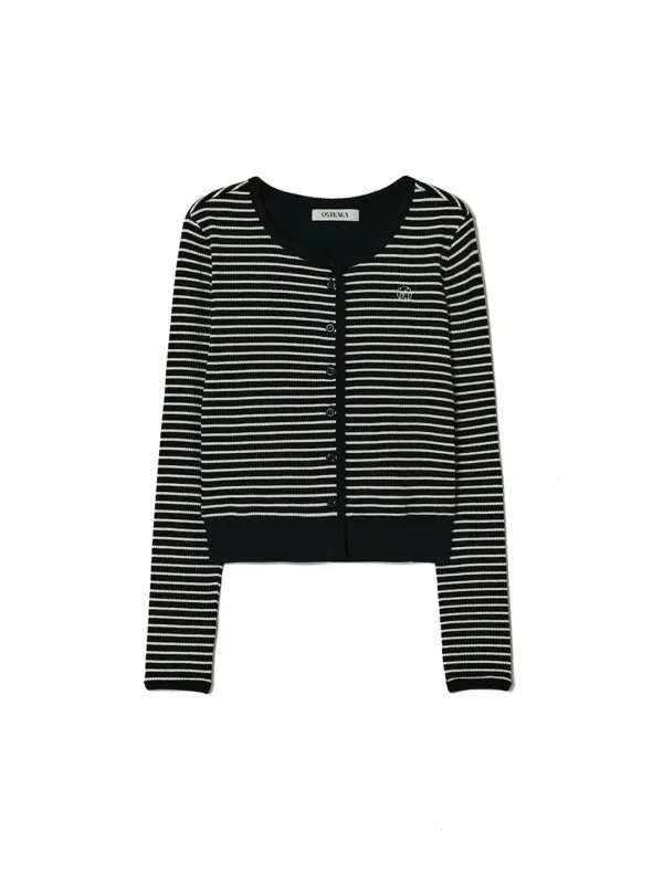 Symbol Logo Jersey Cardigan Black