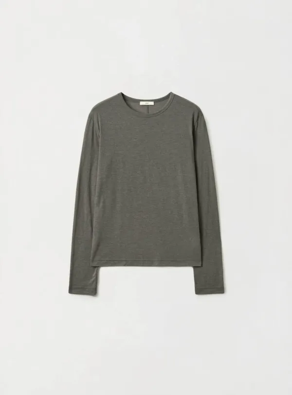 MIA LONG SLEEVE TOP - KHAKI GRAY