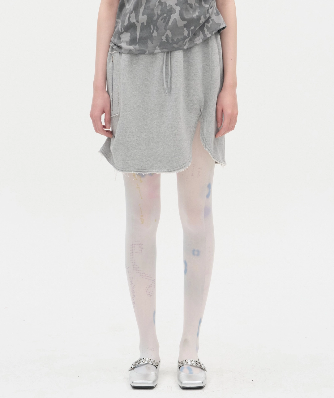 타입서비스 Slit Pocket Jersey Skirt [Gray] 상품 이미지 2