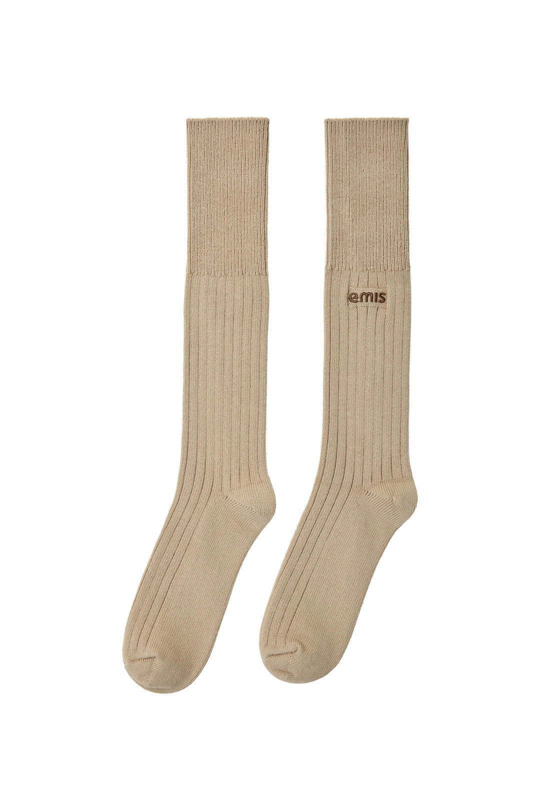 이미스 (W)TWO-WAY RIBBED SOCKS-BEIGE 상품 이미지 1