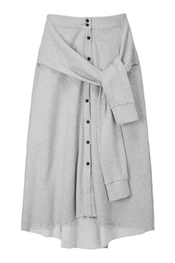 Sleeve-Tie Long Skirt_Grey