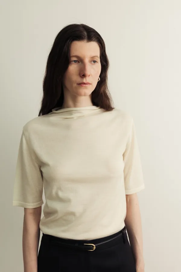 Refined wool tencel Knit _ivory