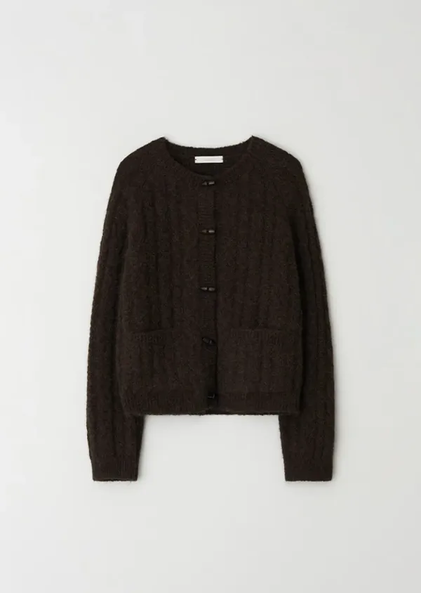 alpaca kint toggle cardigan-brown
