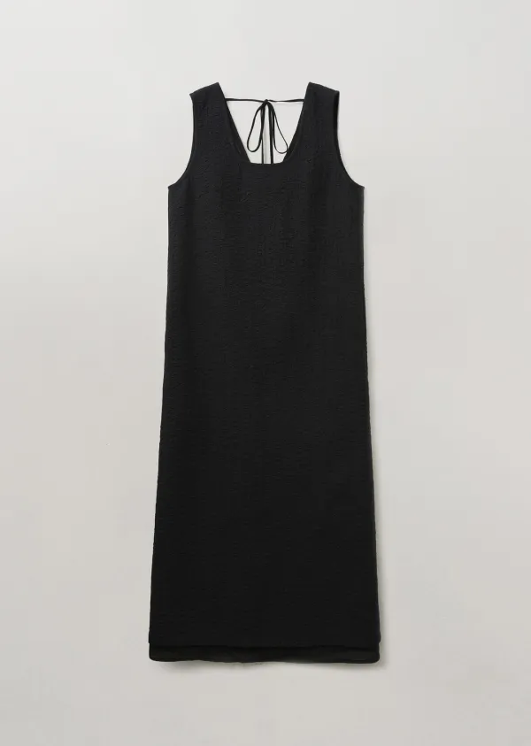 WRINKLE LAYERED DRESS (moat black)