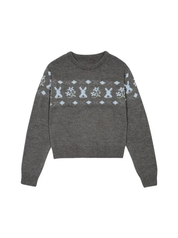 RABBIT WOOL SWEATER (GREY)