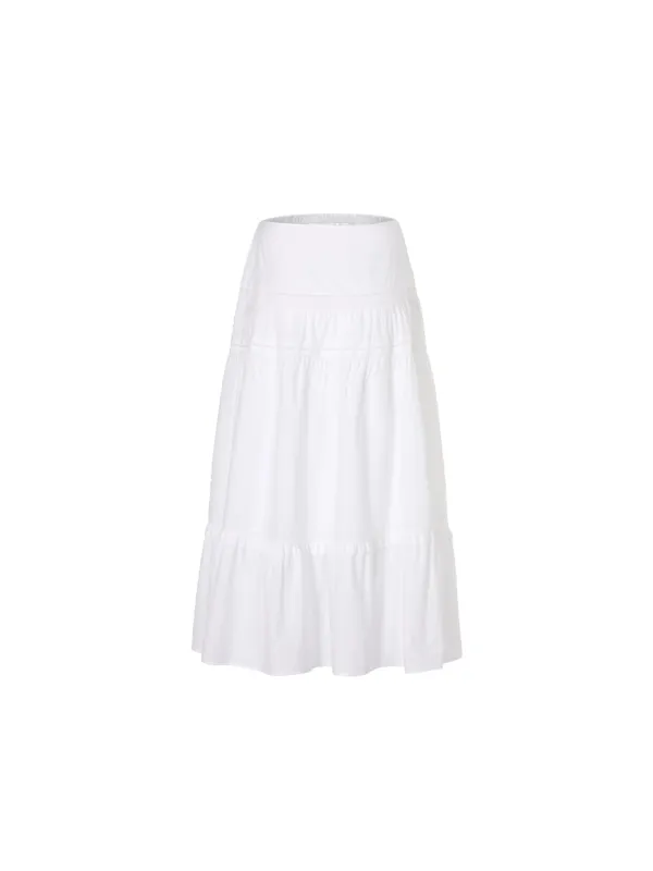 [수이 착용] Lace tiered long skirt (Ivory)