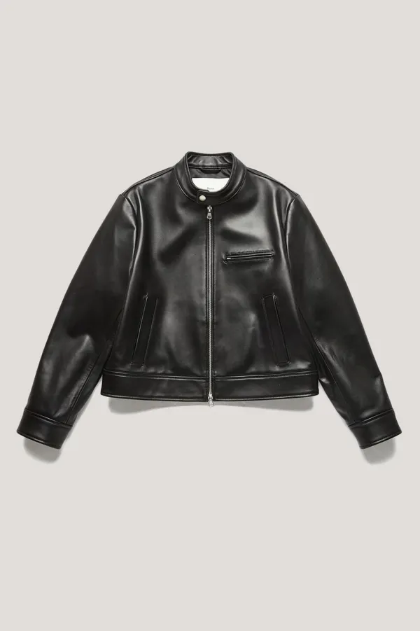 UNISEX RACING LEATHER JACKET BLACK_UDJU4C103BK