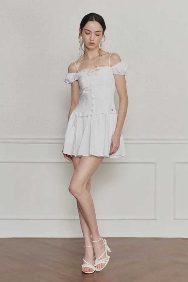 WENDY RIBBON DRESS white